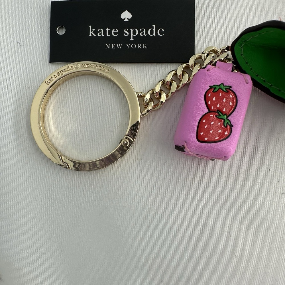 Kate Spade Sticky Situation Chewing Bubble Gum Key Chain Bag Charm Fruit Stripe - Picture 3 of 5